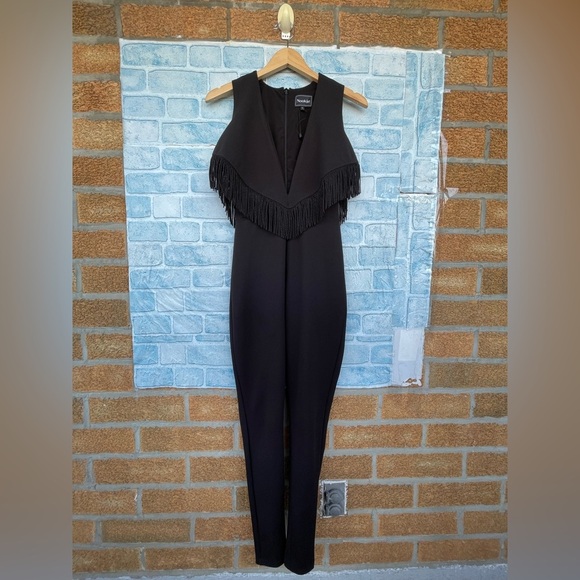 Nookie Womens Iris Black Fringe Skinny
Leg Evening Jumpsuit small - Picture 3 of 15